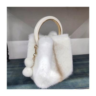 China Other Factory Wholesale Supplier Genuine Mink Strap Crossbody Tote Fur Bag for sale