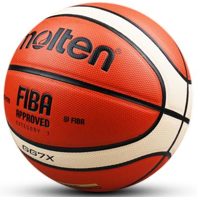 China Basketball Playing Cheap Promotion Basketball Leather Official Standard Size 7 Melted Basketball GG7X for sale