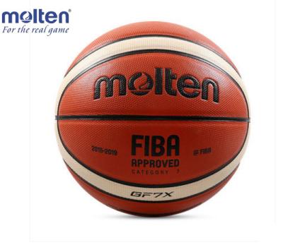 China Basketball Playing Cheap Price PU Leather Official Standard Size 7 Molten Basketball GF7X for sale