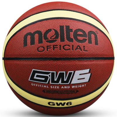 China Wholesale Price Basketball Playing Custom Logo GW6 Woman SIZE 6 Indoor Basketball Ball Molten Leather Basketball for sale