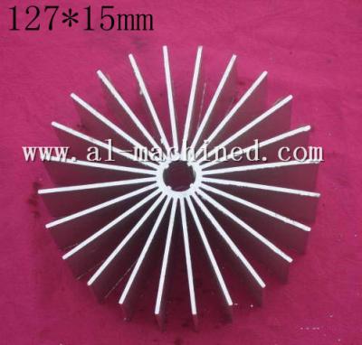 China Item214,127mm Machined LED light Cooler, AL6063 Extruded Profiles LED Light Radiator,round heatsink for led light for sale