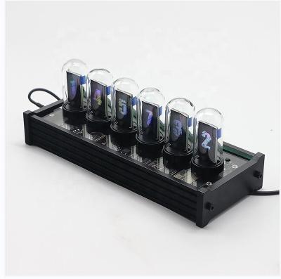 China LUMINOVA Glow Nixie Tube Multifunction Electronic Digital Clock Desktop Digit Table Clock IPS Show Pictures Modern Nixie Clock for sale