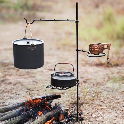 China X Shaped Single Detachable Adjustable Height Camping Stove Portable Grill Rotates 360 Degrees Campfire Grill for sale