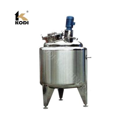 China KODI SUS304 Liquid Electric Heating Stainless Steel Tank Agitator Mixer for sale