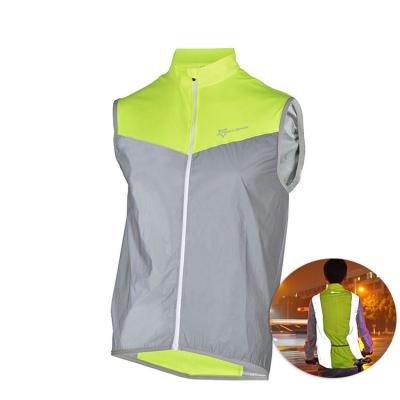 China ROCKBROS Antibacterial Men's Cycling Vest Cycling Tank Top Cycling Reflective Cycling Tank Tops Windproof Fluorescence Sleeveless For Night Safety for sale