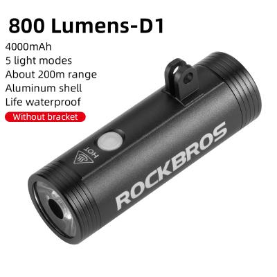 China Aluminum Shell ROCKBROS 800 Lumens Bike Headlight with 2 in 1 Mount Holder Flashlight USB LED Cycling Front Light Rechargeable Rainproof Bicycle for sale