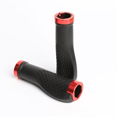 China Ergonomic Aluminum Alloy Ergonomic Rubber Lock Mount Handlebar Grip Handlebar Bike Grip Mountain MTB Cycling Parts Non-slip Bike Grips for sale