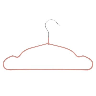 China Clothes Drying New Design Pvc+Stainless Steel Non Slip Single Hanging Metal Baby Garment Hanger for sale