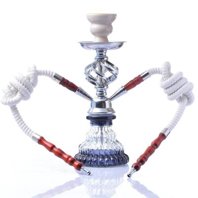 China Hot Sale White Glass Alpha Hookah Set Smooking Shisha Color Shisha 2 Pieces Hose Pipes Shesha Hookah Accessories for sale