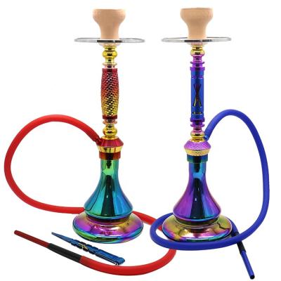 China 2022 New Fashion Smoking Shisha Hookah Arab Hookah Rainbow Aluminum Glass Tobacco Shisha For Bar Party Smoking Accessories for sale