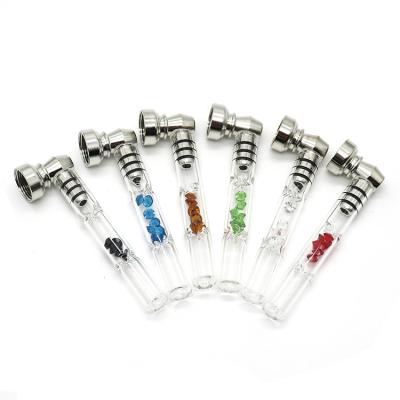 China New 2021 Modern Diamond Clear Glass Herb Smoking Pipe Quartz Crystal Tobacco Pipe For Wholesale for sale