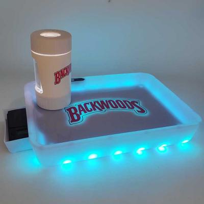 China Smoking Accessories Newcomer Led Tray With Scale Glow Smoking Tray Custom Logo Weed Rolling Speaker Wholesale for sale