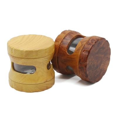 China High Quality Weed Resin 63mm Four-Layer Wooden Herb Grinder Wholesale With Custom LOGO for sale