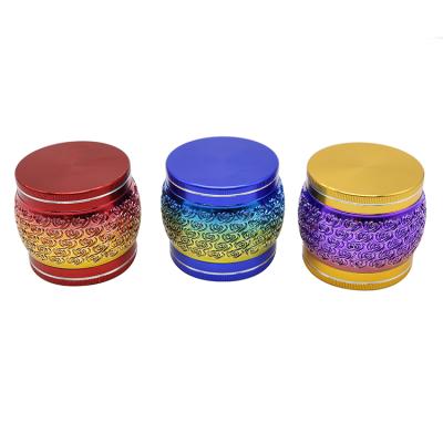 China Wholesale Colorful Herb Grinder Tobacco Smoking Accessories Aluminum Alloy Weed Aluminum +Zinc Design 63mm 2021 New for sale