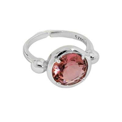 China Fashion Hot Sale Fashion Silver Plated Adjustable Solid Ring Lead Free Nickel Free One Set Jewelry With Zircon Color Stone For Women for sale