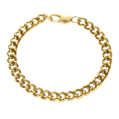 China Lead Free Nickel Free Stainless Steel Gold Fashion Chain Bracelet Silver Thick Jewelry For Woman Man for sale