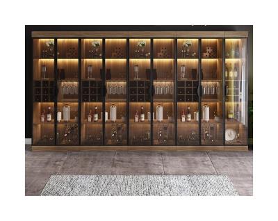 China Other New High Quality Luxury Home Glass Door Storage Display Wooden Wine Cabinet for sale