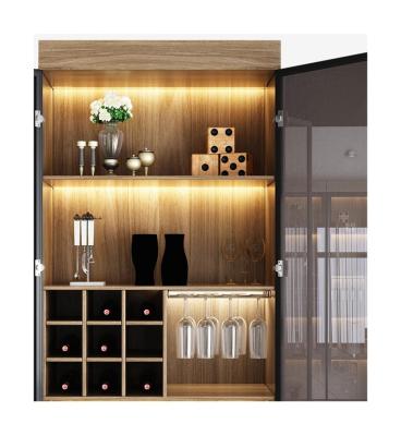 China Customizable Design Professional Luxury High End Living Room Size Wooden Wine Glass Cabinet For Storage for sale