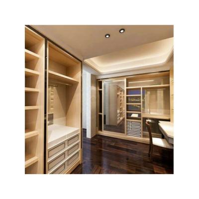 China New Design High Capacity Furniture Open Storage Modern Luxury Glass Door Walk In Wardrobe for sale