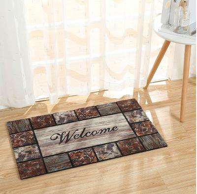 China Hot Sale Anti-bacteria Anti-slip Rubber Flooring Mat Welcome Floor Mat Flocking Print 3D Mat For Home for sale