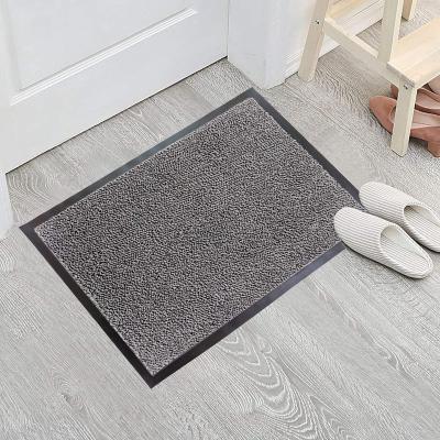 China Wholesale Cut Pile Design Two Color Anti-bacteria Rubber Door Mat Polypropylene Absorbent Floor Mat Customized Anti-Slip Door Mat for sale