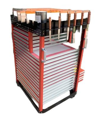 China Screen frames trolley cart, screen frame storage racks, racks trolley for silk screen printing for sale