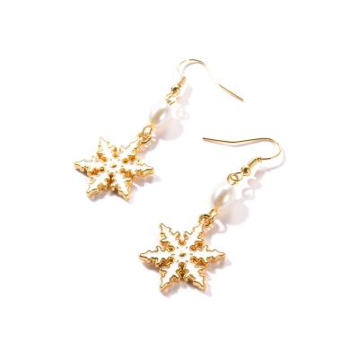 China 2021 New Gift Fashion Women's Earrings Jewelry Design Snowflake Stud Earrings Christmas Stud Earrings for sale