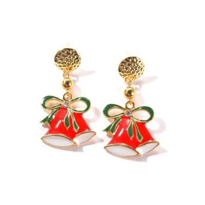 China Christmas Gift Earrings Bow Bells Earrings 925 Silver Needles Stainless Steel Earrings for sale