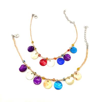 China 2022 New BOHEMIA Shell Lafite Foot Chain Natural Hand Beaded Foot Chain Beach Gift for sale