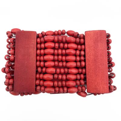 China FASHIONABLE style women's multilayer bracelet punk bead craft wooden bracelet is handmade for sale