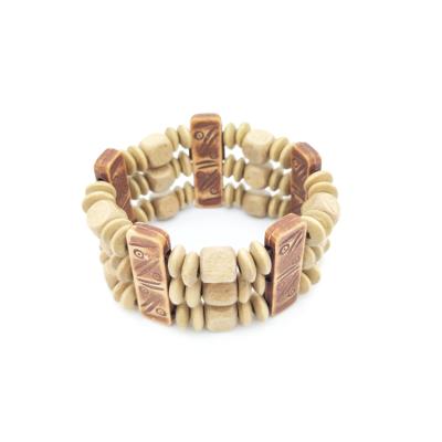 China China Fashion Neutral Hand Carved Wooden Bead Bracelet Bangle For Men And Women for sale