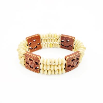 China China New Wooden Bead Bracelet National Style Carving Craft Bracelet for sale