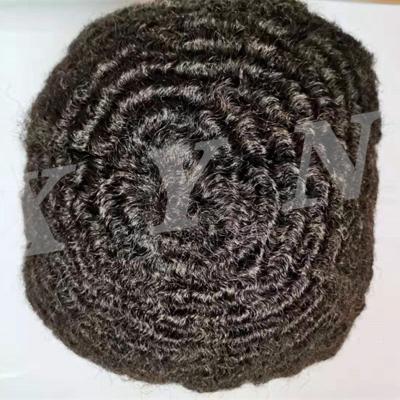 China Hot Selling 2022 Curly Curl Bleach Knots Natural Hairline French Full Lace Hair Replacement System Men Hairpiece for sale