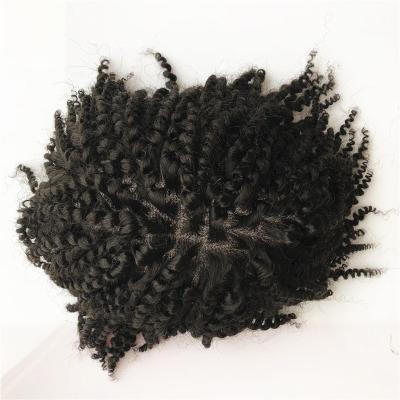 China 100% Indian Hair Braided Men 100% Natural Looking Remy Human Hair Toupee Brazilian Curly Hair Toupee Lace And PU Men Replacement System for sale