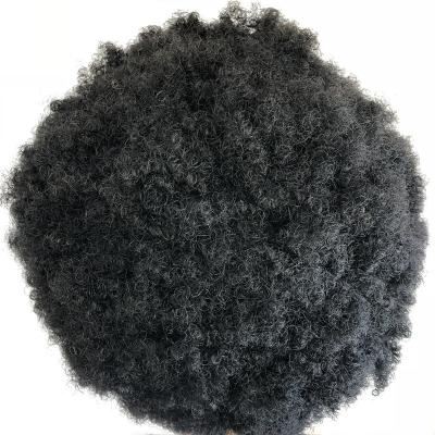 China Men's Natural Afro Curly Wave Hairpiece 4mm Small Wave Hair Unit For Men's Australia Hot Selling Base Prothesis for sale