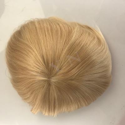 China 100% Best Quality Mens Chinese Hair Toupee Soft Swiss Virgin Hair 7x9 8x10Inch Lace 7x9 8x10Inch Human Hair #613 Straight Hairpiece For Men In Stock for sale