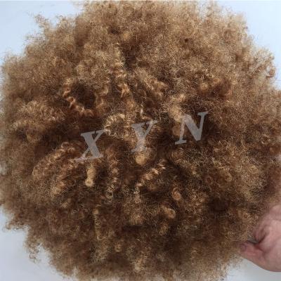 China #18 #18 Afro Color Men's Hairpiece Afro Color Men's Wig Black People Fashion Colored Wig Hairpiece New Style Curly Natural Replacement Unit curly hair for sale