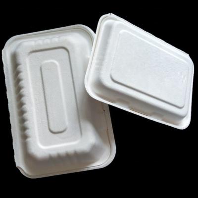 China GZJ - 05 Bagasse Pulp Clamshell Biodegradable and Compostable Food Container for sale