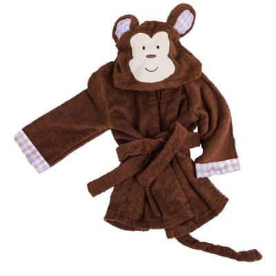 China QUICK DRY Cute Hooded Monkey Baby Towel Animal Bathrobes Bathrobes For Kids for sale