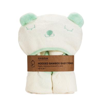 China QUICK DRY Organic Bamboo Hooded Bath Towel Baby Fiber Hooded Towel for sale