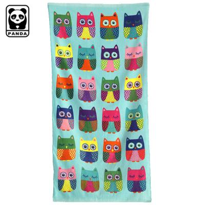 China QUICK DRY Cotton Beach Towels 100% Reactive Printing Owl Beach Towels for sale