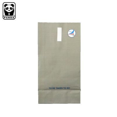 China Air Sickness Disposable Custom Paper Bag With Top Band Square Bottom Paper Bag With PE for sale