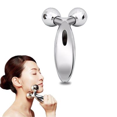 China 3D Face Lift Double Roller V Face Massager Beauty Facial Instrument Lift Roller Handheld Facial Massager for sale