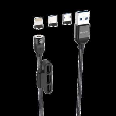 China BAVIN CB173 Fast Charging Speed ​​3 Magnetic in 1 Data Cable Speed ​​Charging Fast Charging Fast Data Cable for sale