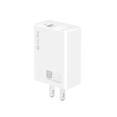 China QC 3.0 USB Wall Charger BAVIN Single Type Fast Charging Custom Plug EU UK USA and PD3.0 25W C Port Single Type USB Wall Charger PC657 for sale