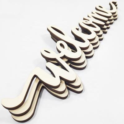 China Europe laser cutting wooden words welcome for sale