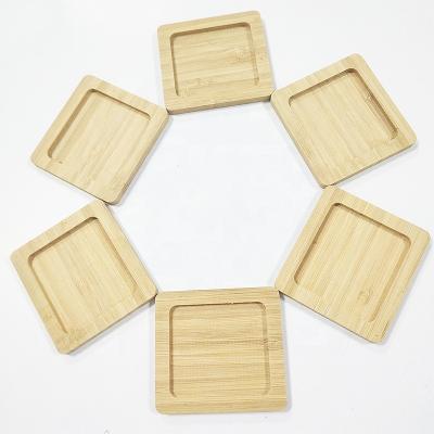 China China High Quality Square White Bamboo Coaster for sale