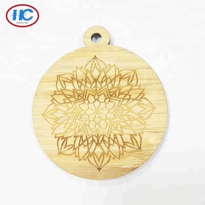 China Europe Round Shape Cut Pattern Carving Bamboo Ornament for sale