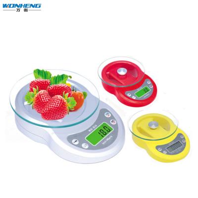 China High Quality Durable LCD Digital Fruit Vegetable Weighing Kitchen Nutrition Scale 5kg 5kg/1g for sale