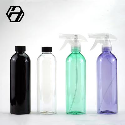 China BEAUTY Wholesale Professional Design Round 500Ml Spray Nozzle PACKAGING Clear Bottle For Liquid Sanitizer for sale